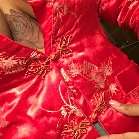 Oriental silk blazer RED - Picture 8 of 8